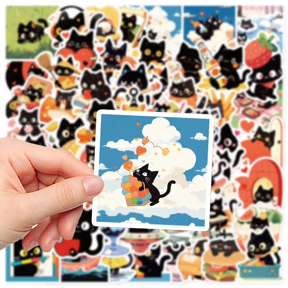 60pcs Cartoon Cat Notes Series Graffiti Stickers Suitable for Laptop Helmets Desktop Decorations DIY Stickers Toys Wholesale