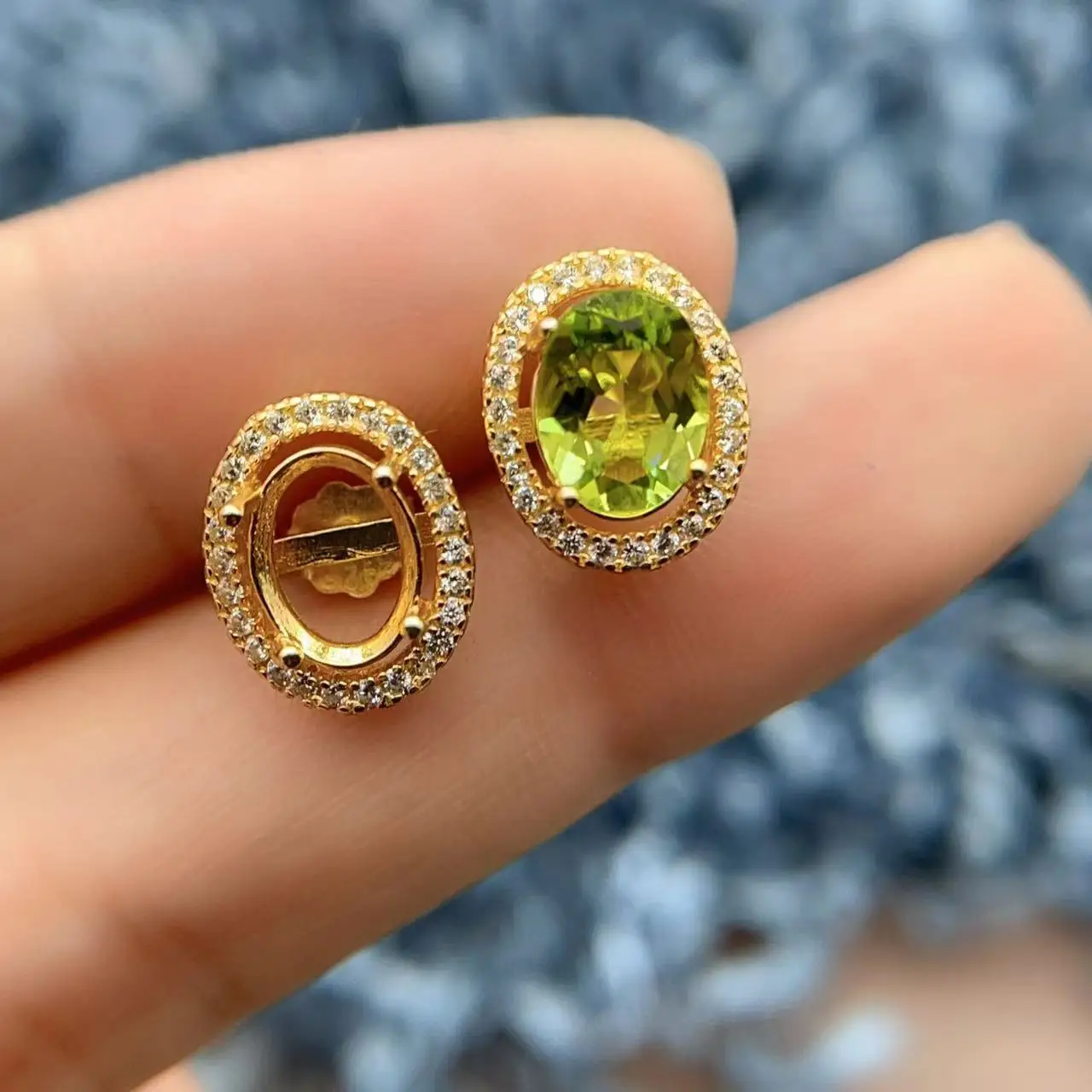 MeiBaPJ البطانة بيضاوي الشكل 3*4/4*6/5*7/6*8/7*9/8*10/9*11/10*12 مللي متر S925 الفضة النقية DIY بها بنفسك فارغة القرط المرأة حلية مجوهرات الزفاف