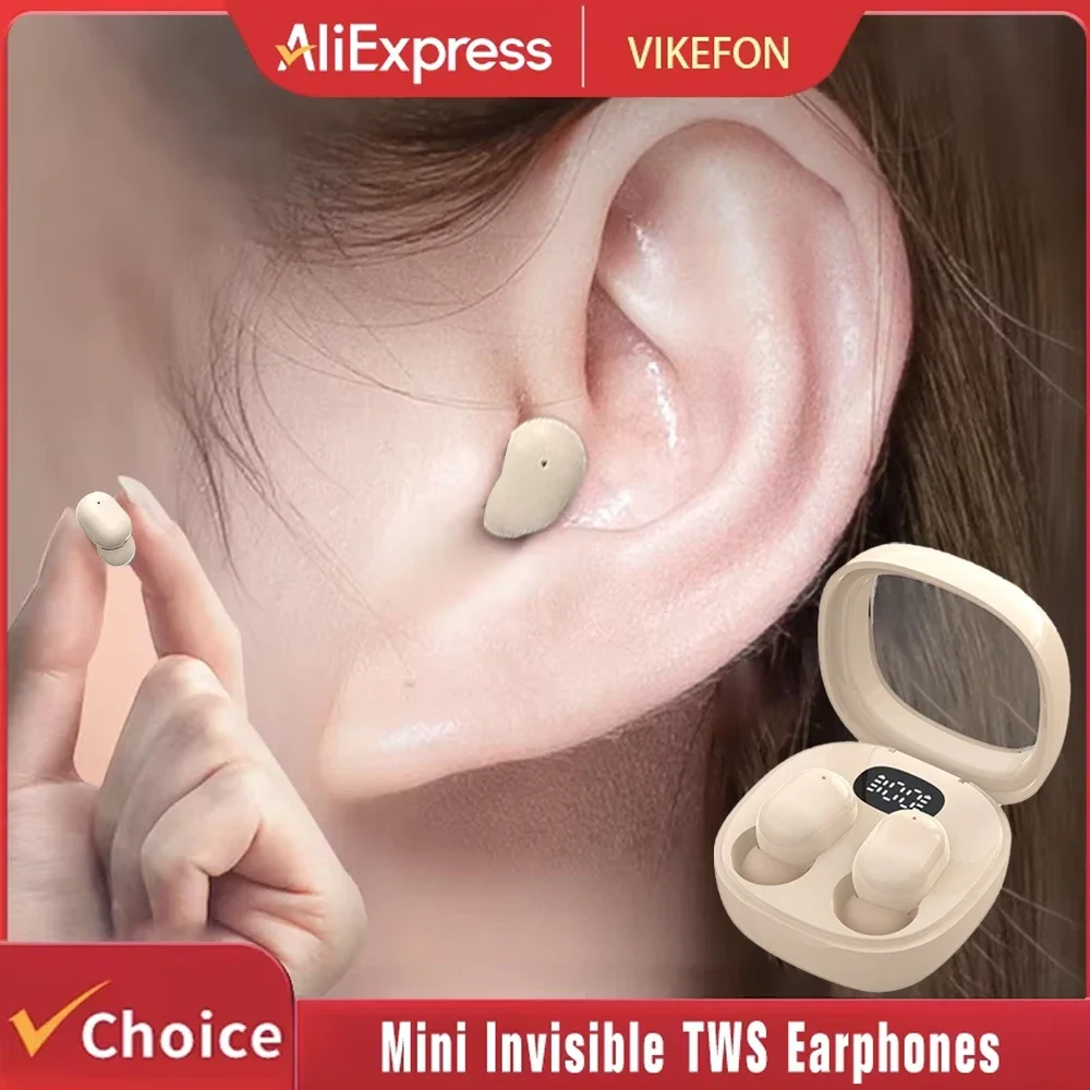 

Mini Invisible Headphones TWS Bluetooth 5.3 Earphones Wireless Heasets HIFI Stereo Noise Reduction Earbuds For iphone Xiaomi