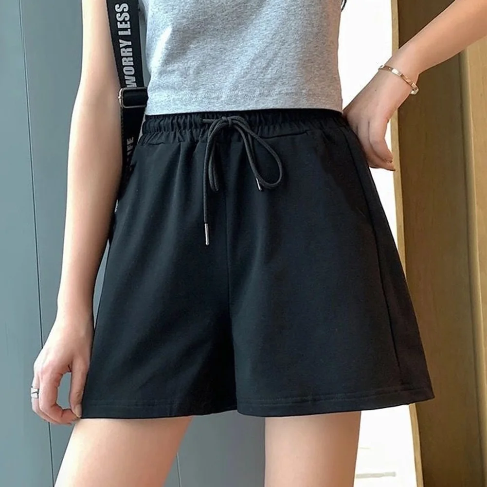 Trendy Women\\\'s Loose Wide Leg Shorts Elastic Waist Design for Comfortable Summer Outfits Perfect for Sports and Leisure
