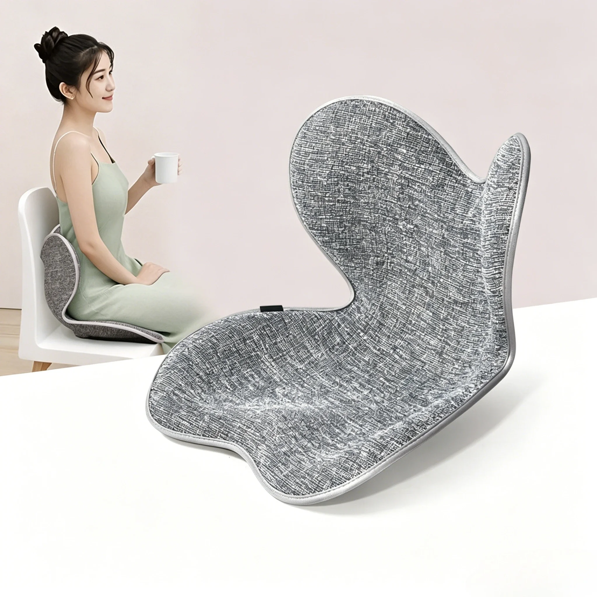 Ergonomic Lumbar Support Cushion Petal Shape Back Pad for Office Chair Long Sitting Workstation Home Desk Daily Comfort 허리 쿠션