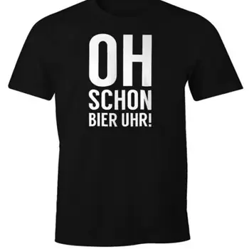 Herren 파티 티셔츠, Oh schon Bier Uhr 재미있는 셔츠, Moonworks®