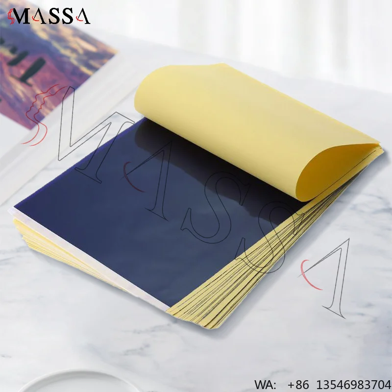 MASSA 100 Sheets/Box Tattoo Transfer Paper A4 Four-Part Thermal Transfer Film Transfer Machine Hand-Drawn Pattern Tattoo Tools