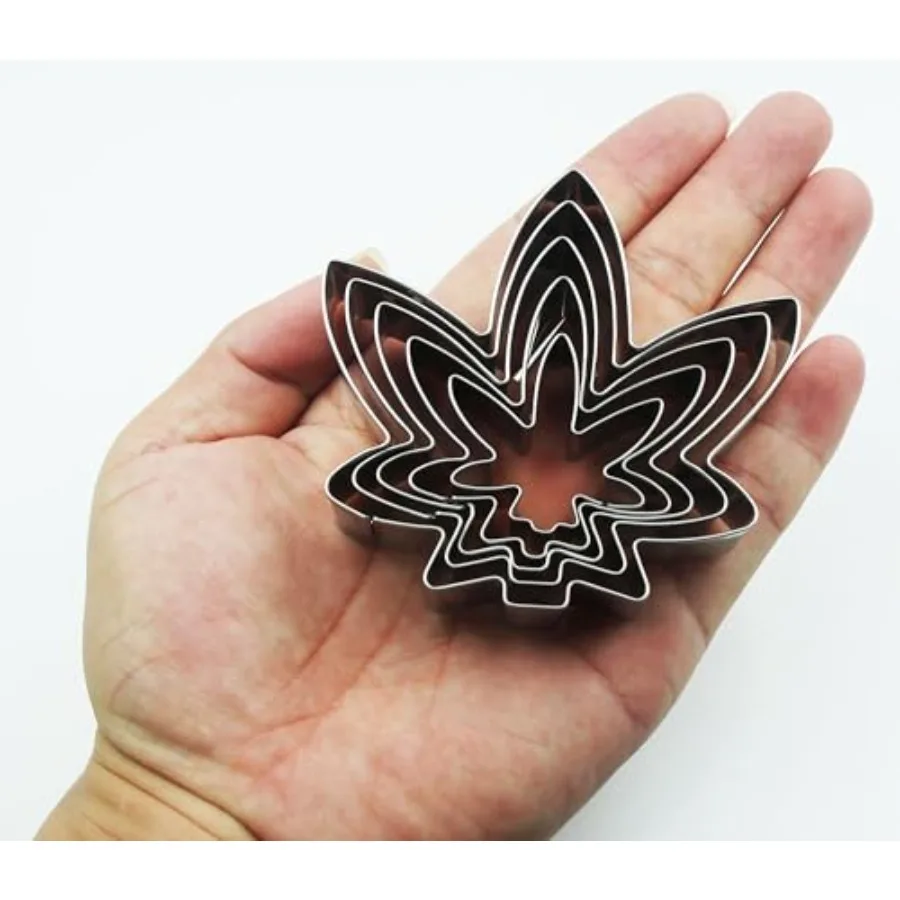Maple Leaf Cookie Cutters Set 5 PCS Maple Leaf Shaped Stainless Steel Molds for Cookies Biscuit Vegetable Fruit Baking Pastries