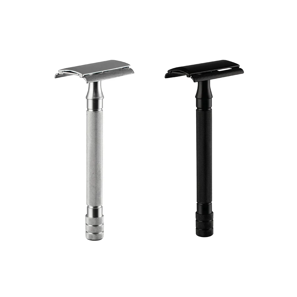 Premium Double-Edge Metal Safety Razor for Classic Men\'s Shaving - Includes 10PCS Razor Blades