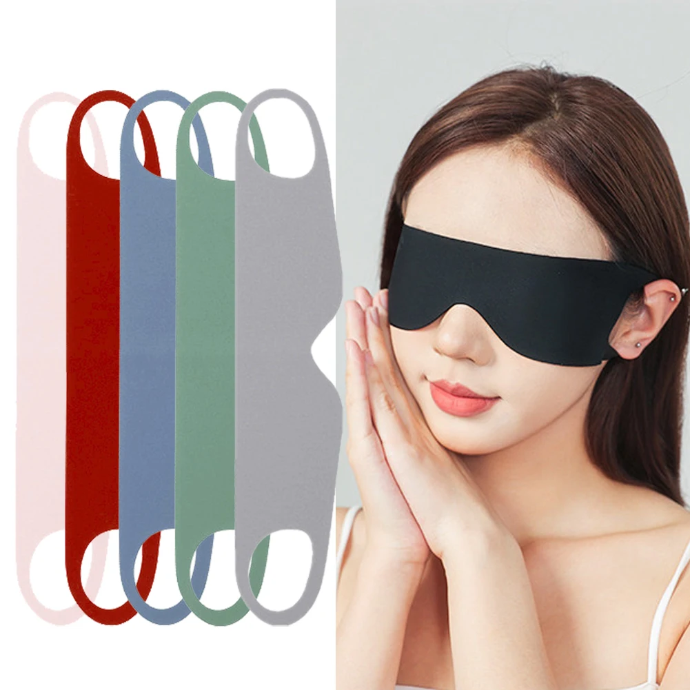 Light Blocking Portable Thin Ice Silk Eye Mask for Summer Travel Sleeping Blindfold with Ear Hanging Strap Unisex Eye Patch