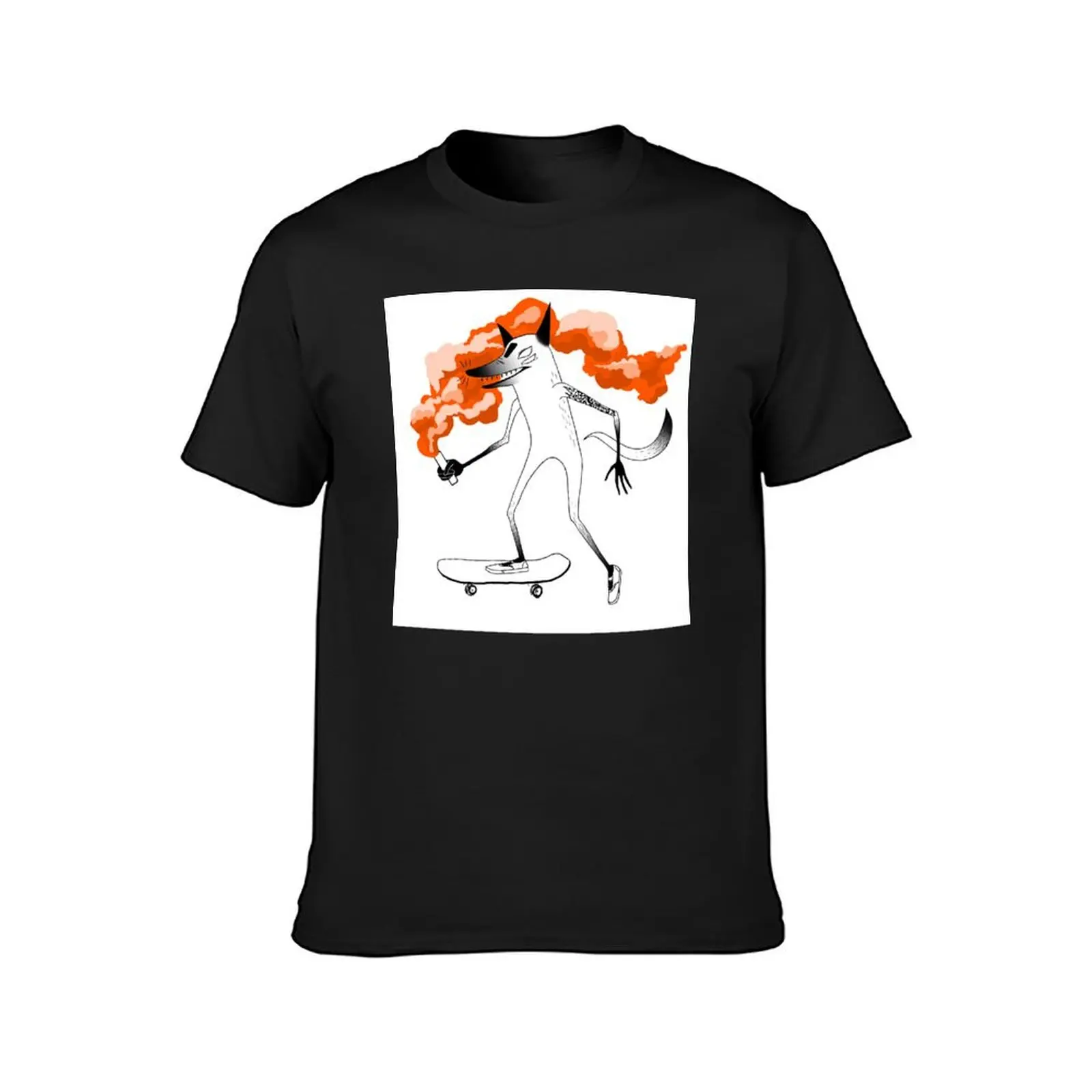 Camiseta de skateboarder Fox para hombre, camisetas divertidas personalizadas de anime para niño