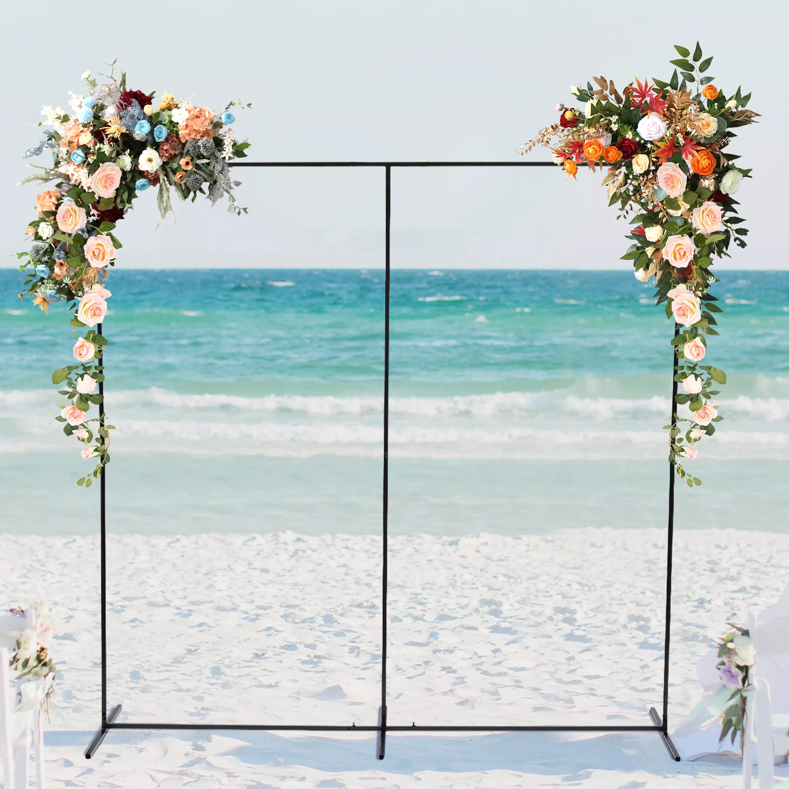 230*60*230cm Wedding Backdrop Stand, Backdrop Stand for Wedding& Party, Metal Rectangular Backdrop Frame for Ceremony