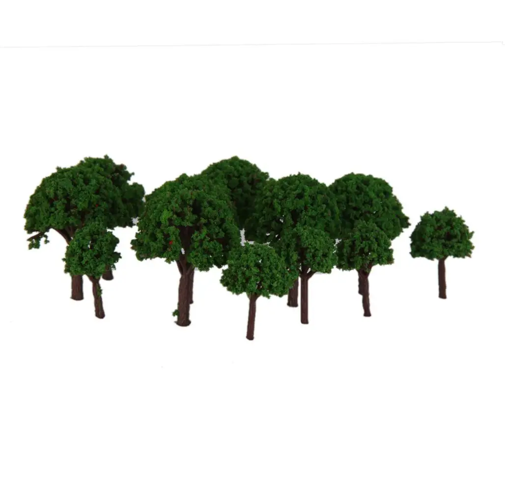 50 peças modelo árvore 3 cm trem verde arquitetura ferroviária diorama escala z t