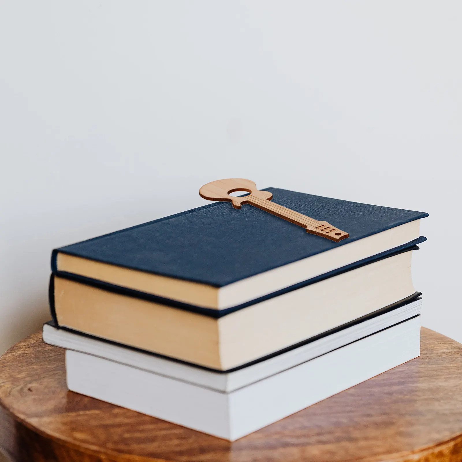 

4Pcs Bamboo Bookmarks Musical Instrument Shape Sturdy Page Markers for Book Lovers Kids Students Gift Set Reading Accessories