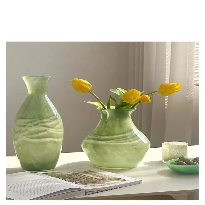 

Vase new Chinese glass ornament green high-end hydroponics