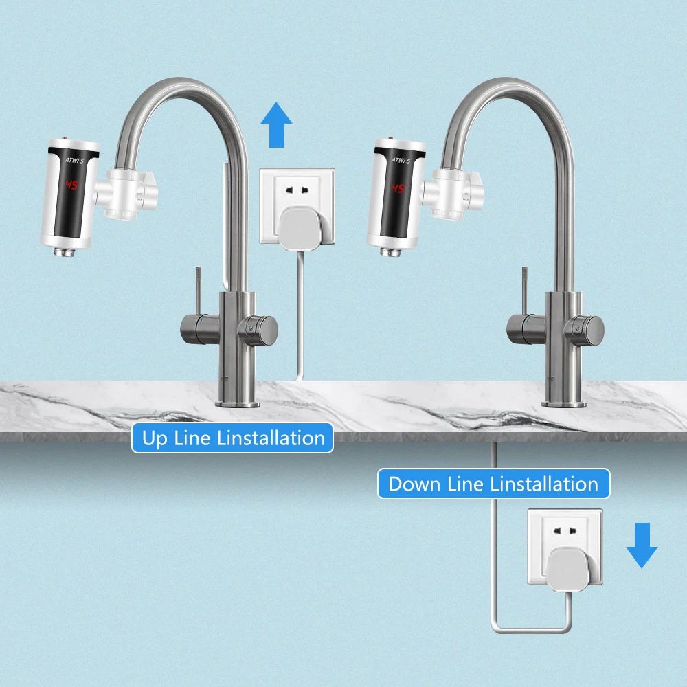 ATWFS 3300W kran z ciepłą wodą Instant elektryczny kran nowoczesny kran do natychmiastowego podgrzewania wody kuchenny podgrzewacz wody