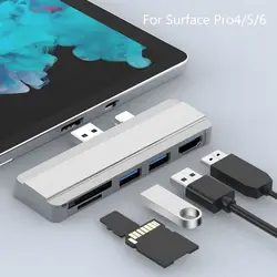 5 in 1 Multiport Expander USB 3.0 HUB Memory Card Reader 4K HDMI-compatible Docking Station For Microsoft Surface Pro 4/5/6