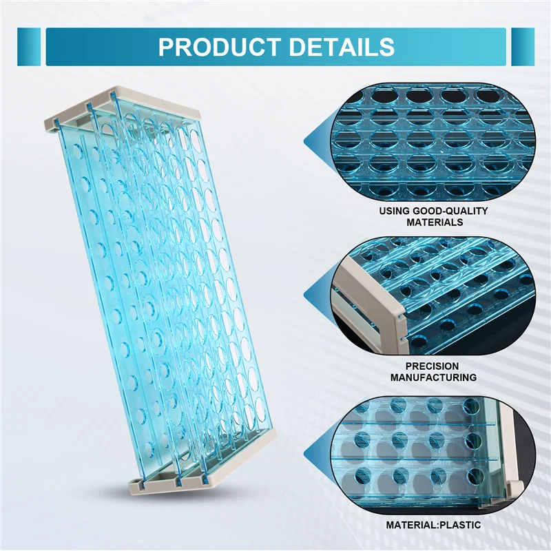 Qy-3PCS 18Mm 50-Well Storage Tray Laboratory Tube Racks Test Tube Racks Centrifuge Tube Racks