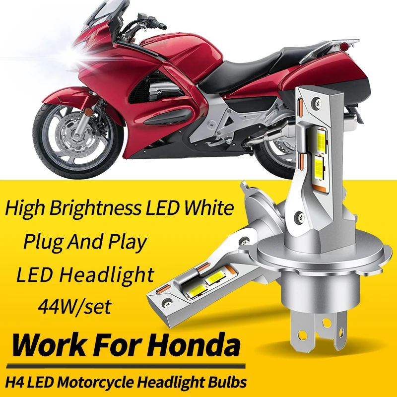 1PC/2PCS H4 HB2 Motorcycle LED Headlights Bulbs High Low Beam Canbus For Honda ST1300 2004-2010 60W White 6000K Moto Accessories