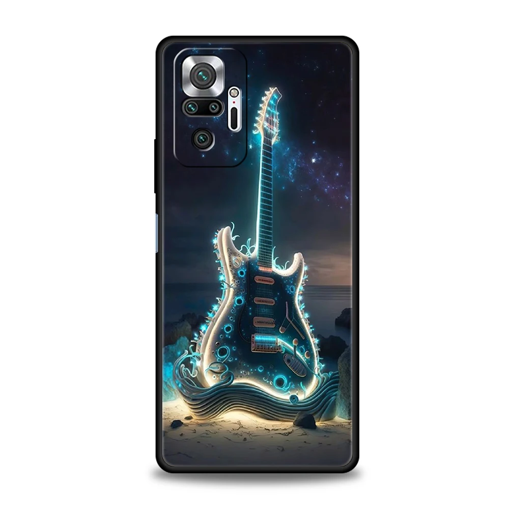 Capa para telefone Guitar Music Art, Bolsa Soft Shell para Xiaomi Redmi Note 12 Pro, K40 Gaming, K50, 8A, 9T, 9A, 9C, Nota 8, 8T, 9, 9S, 10, 11 Pro Mais