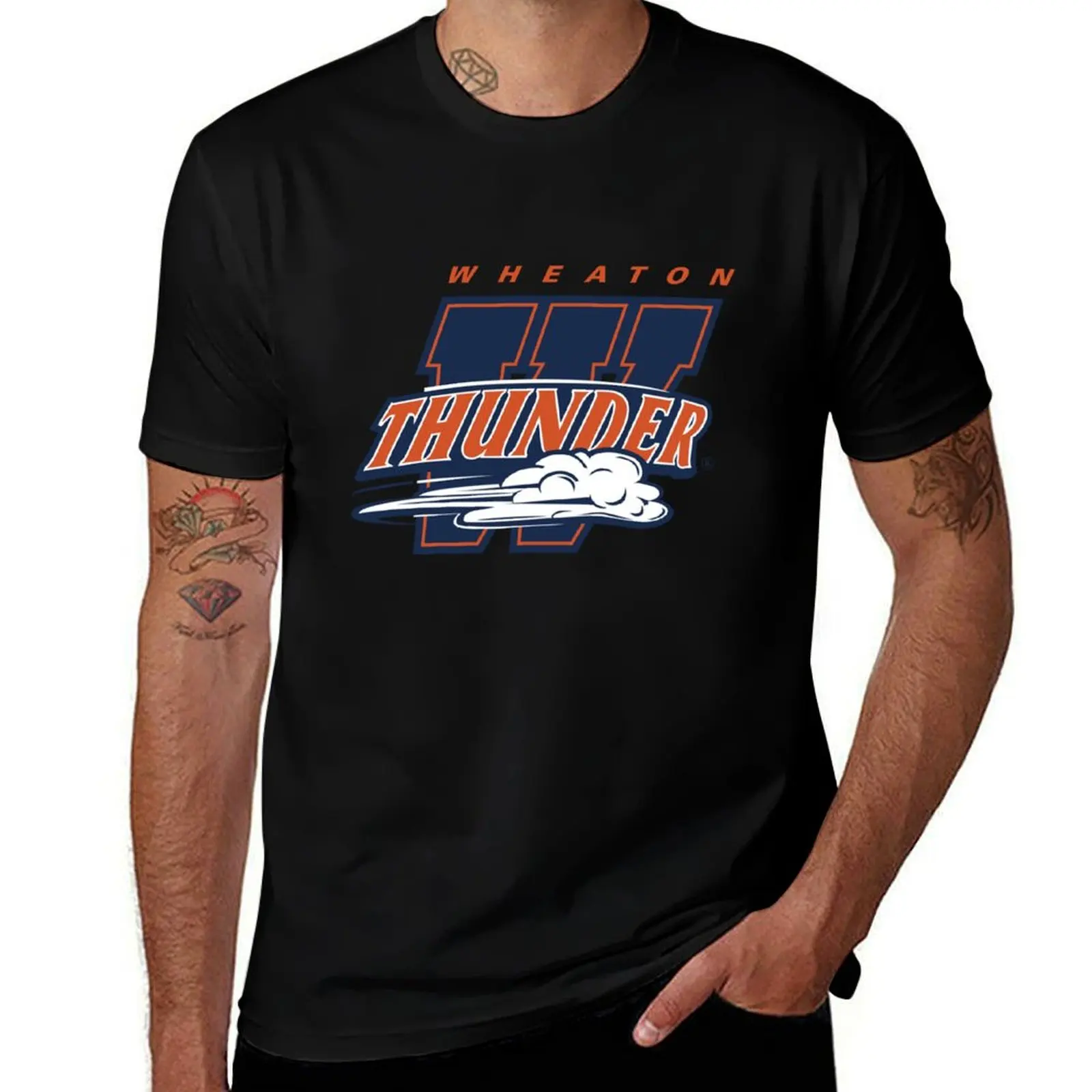 Wheaton College thunder T-Shirt Breathable Gym Short Sleeve T-Shirt