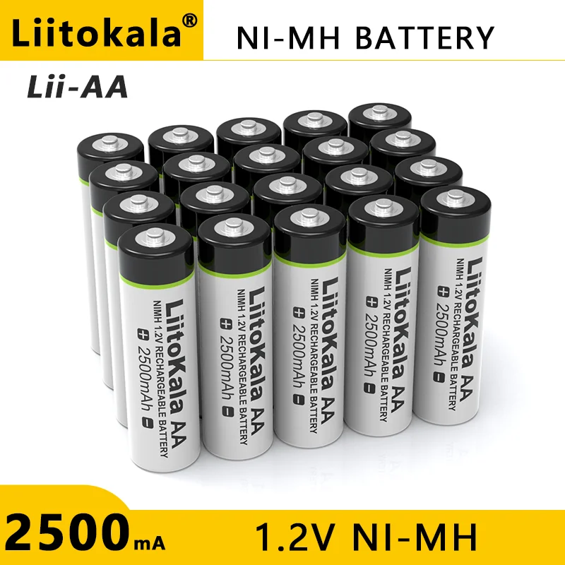 Liitokala 1.2V AA 2500mAh akumulator Ni-MH do pistoletu temperaturowego pilot zdalnego sterowania baterie do zabawek myszy