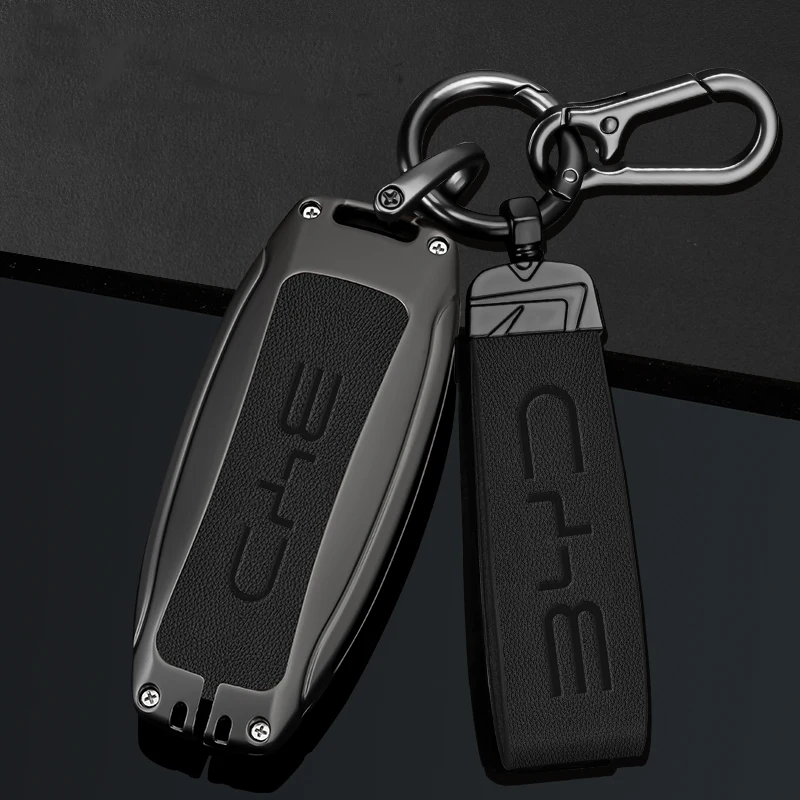 Zinc Alloy New Leather Car Key Case Cover Shell Fob For BYD Song Plus Atto 3 Han EV DM Qin Seal Dolphin Protective Auto Keychain