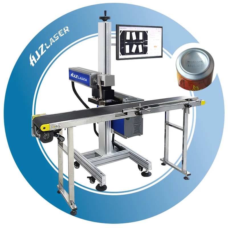 CCD Visual Positioning Automatic Focus Vision System Flying Co2 Galvo Laser Marking Machine for Wood