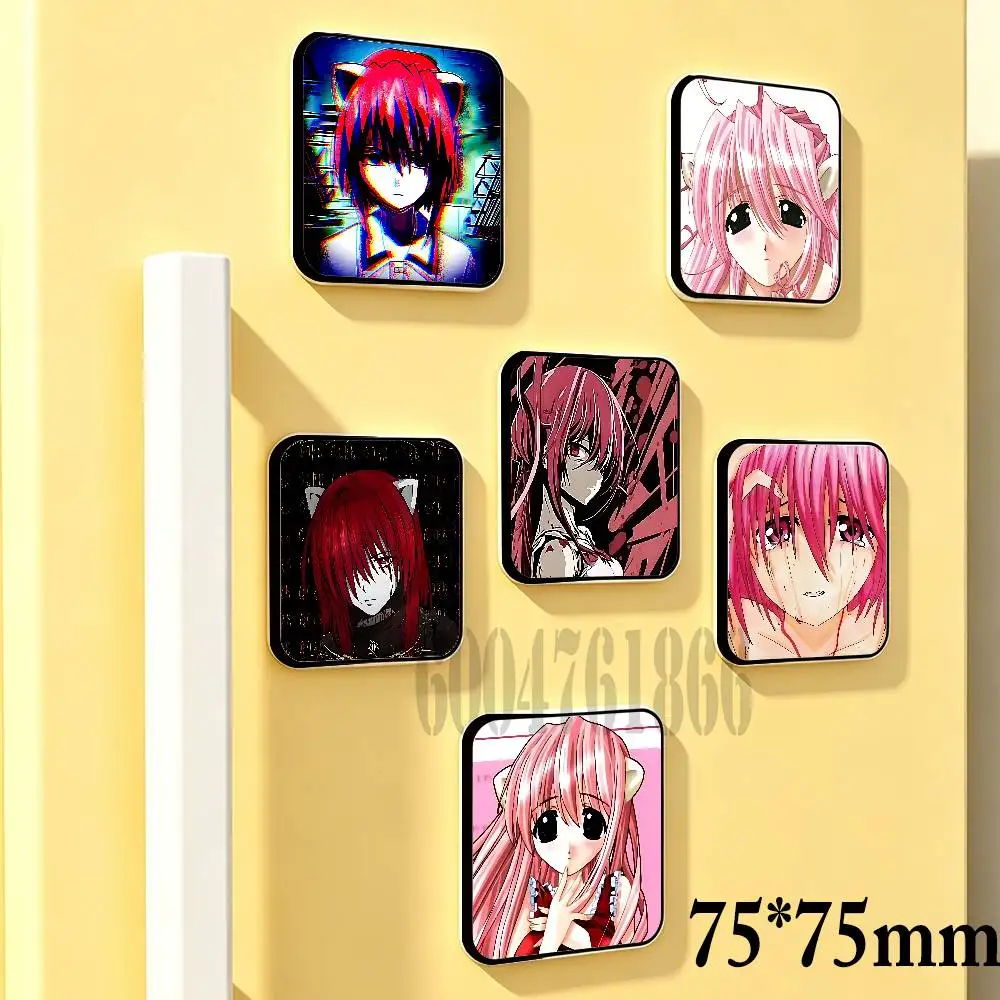 Elfen Lied 75mm Square Cute Fridge Magnet Refrigerator Magnet Apartment Decor Gift For Friends Collection