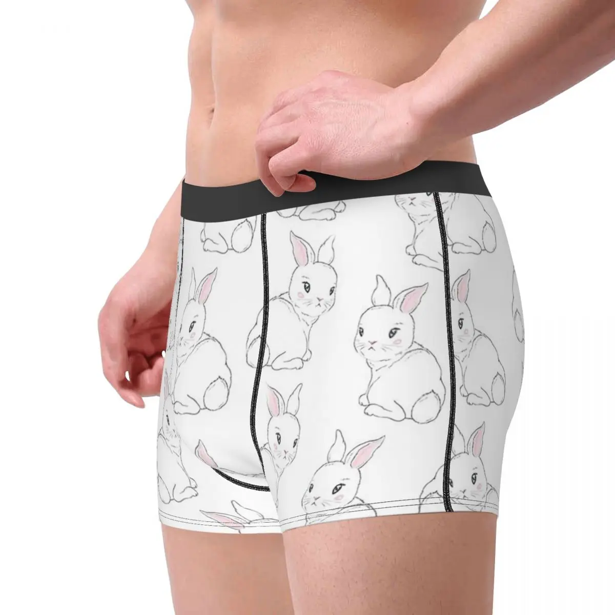 Bunny Lover Kawaii Cute Animal Animals Underpants Cotton Panties Men's Underwear Print Shorts Boxer Briefs