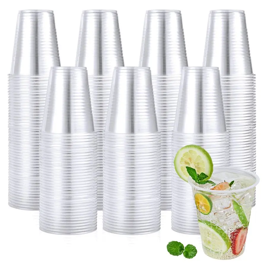 

480 Pack 12oz Clear Plastic Cups,Disposable Drinking Cups,Hot and Cold Drink Container for Water, Juice, Soda, Milk