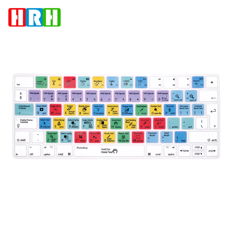 HRH Keyboard Skin for Magic Keyboard (MLA22LL/A MLA22B/A) Shortcut Hot keys Protective Cover European/ISO Keyboard Layout