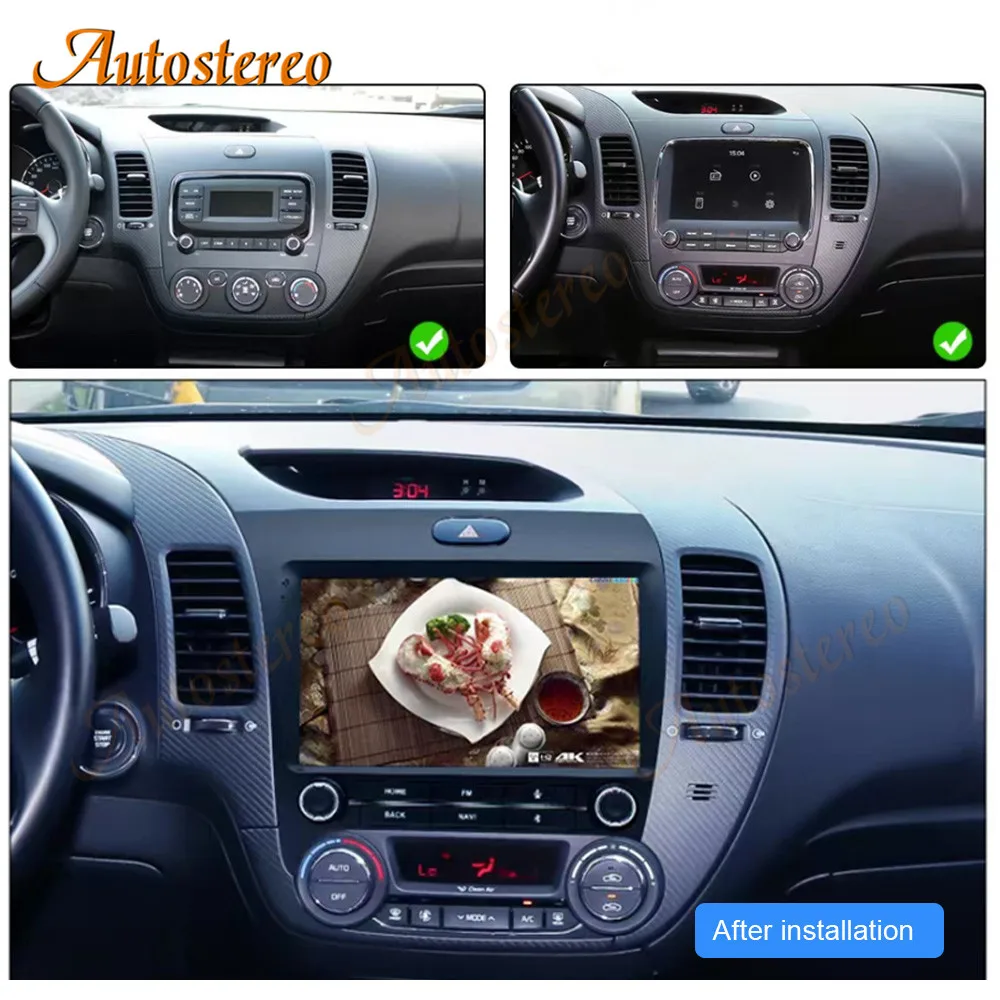 9 inch For Kia K3 Forte 2013-2017 Car Radio Carplay GPS Navigation Android Auto 4G Wifi Stereo Multimedia Player No 2din DVD