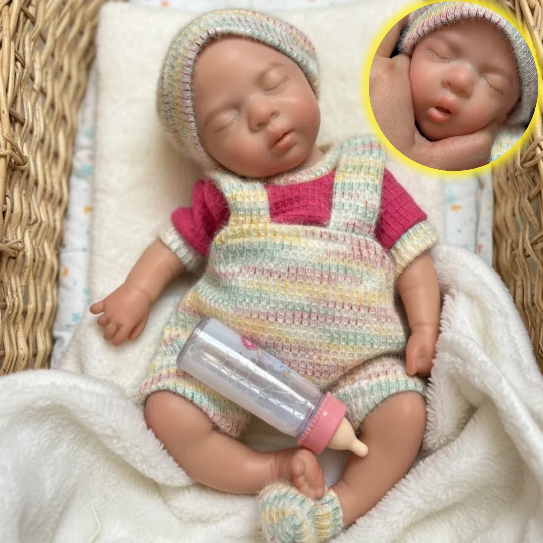 

2 Sets Clothes/13Inch Open Mouth Luna Soft bebe reborn de silicona Girl Doll With Paint Skin Handmade Reborn Silicone Dolls