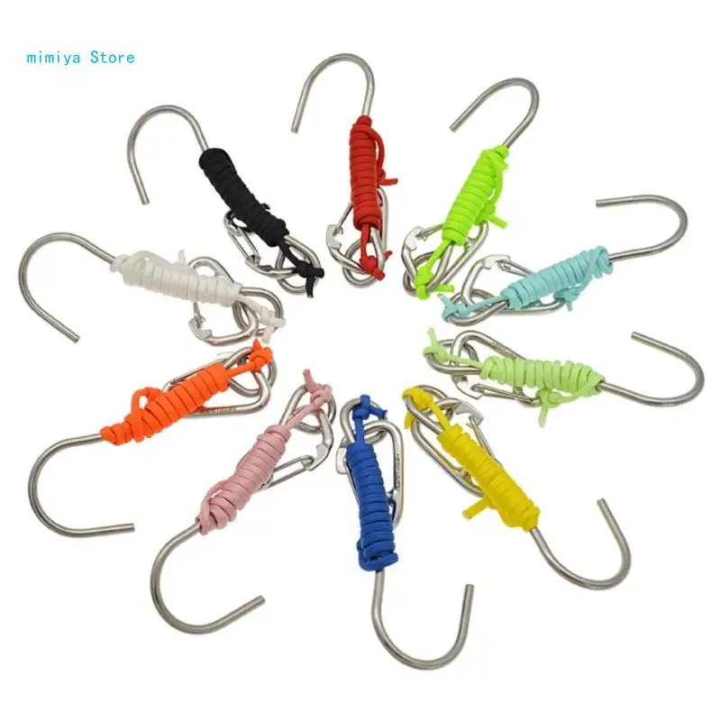 

pipi Single Head Safety Rope Steel Hook Single Claw Hook Stainless Steel Diving Secure Attachment for Underwater