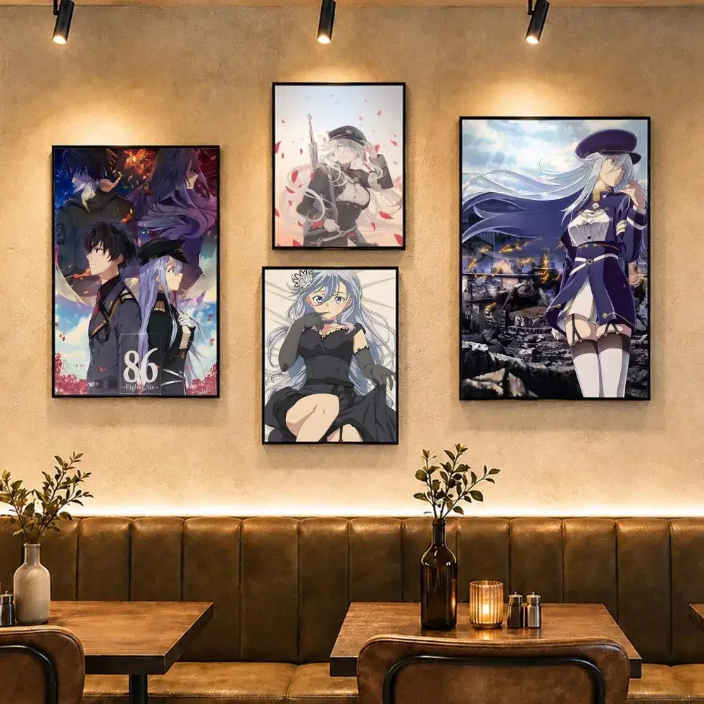 Popular Anime 86 E-Eighty-SixS Poster Vintage Retro Anime Poster Stickers Peel and Stick Wall Art Home Decor