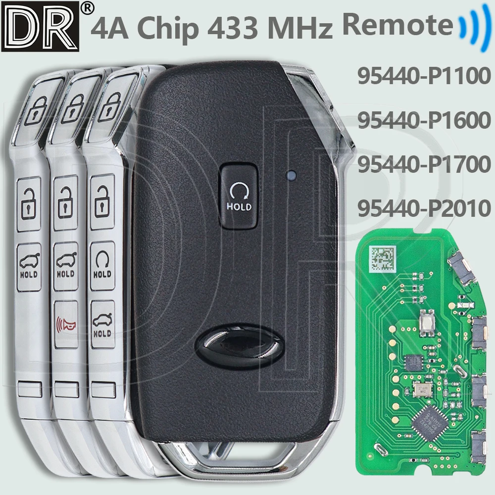 

DR 4A Chip 433MHz 95440-P1100/P1600/P1700/P2010 Proximity Smart Car Remote Control Key For Kia Sportage 2022 2023 Sorento 2022