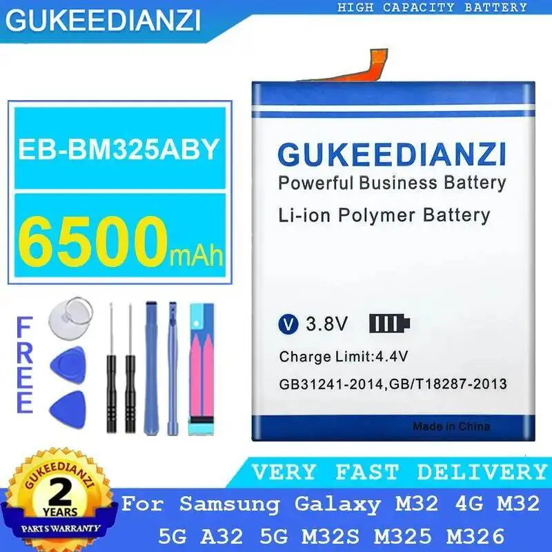 

6500 мАч для Samsung Galaxy M32 4G 5G A32 M32S M325 M326 надежный аккумулятор для мобильного телефона EB-BM325ABY