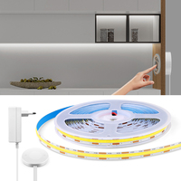 12V Flexible COB LED Strip Light Touch Dimmer and Hand Sweep Induction Switch 320 LEDs/M LED Light Tape Bedroom Kitchen Lighting