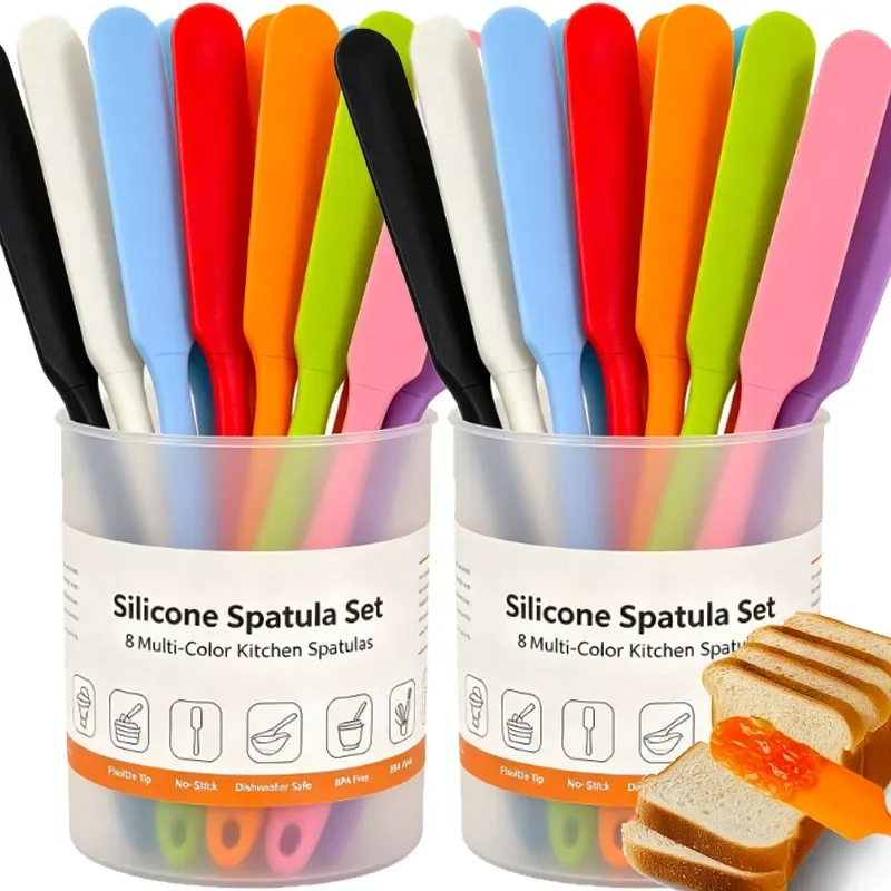 Silicone Scraper Heat Resistant Cake Cream Butter Spatulas Mixing Batter Knife Non-Stick Flexible Kitchen Baking Baking Tools