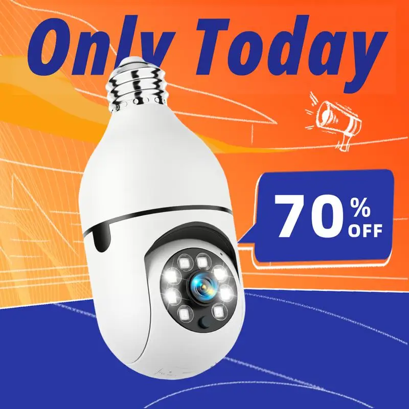 

Noonkey Wireless Light Bulb Security Camera with Montion Tracking, 360 WiFi Security Camera, Color Night Vision, Work with Alexa