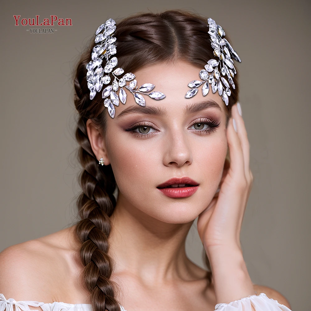 

YouLaPan Rhinestone Hair Clips Set Bride Hair Accessories Wedding Women Hair Style Head Clips Ornaments Pageant Tiara HP822