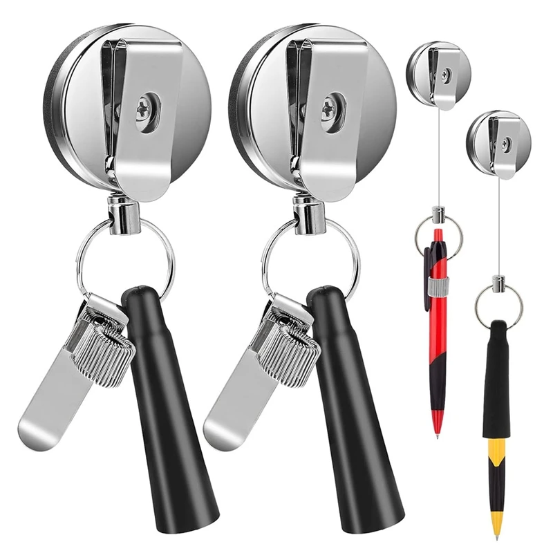 

Heavy Duty Retractable Pull Pen Pencil Holder Universal Retractable Lanyard Pen For Carpenters,Nurses,Waitresses