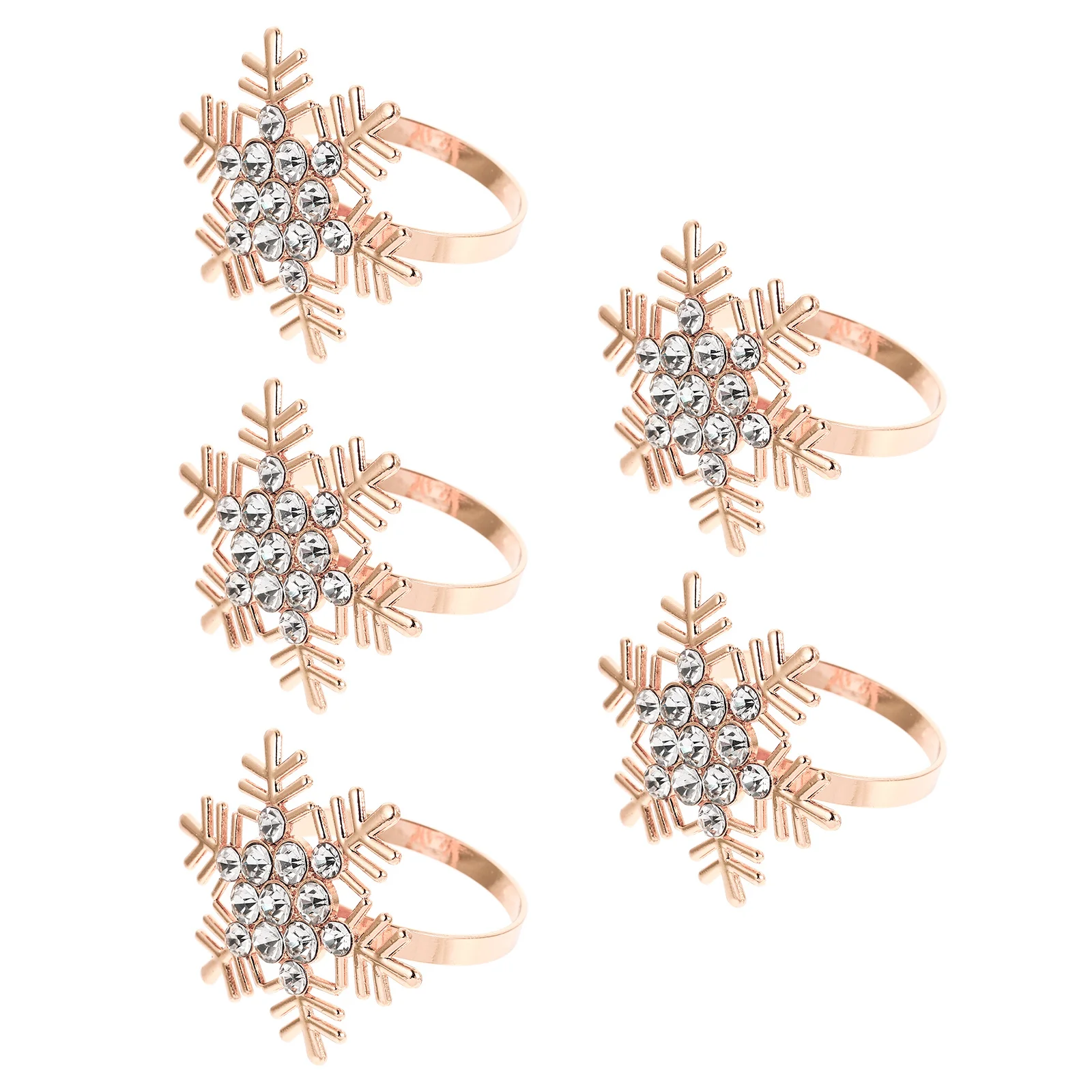 

5Pcs Premium Christmas Napkin Buckles Modern Style Dining Table Decoration Christmas Snowflake Shaped Napkin Buckle