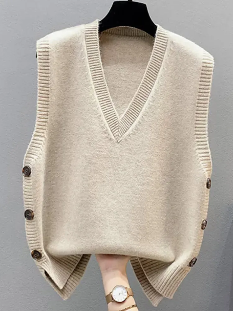 

Цветной вязаный жилет для похудения, универсальный дизайн Svel V-Ne, повседневный многослойный топ, модный женский жилет для поездок на работу