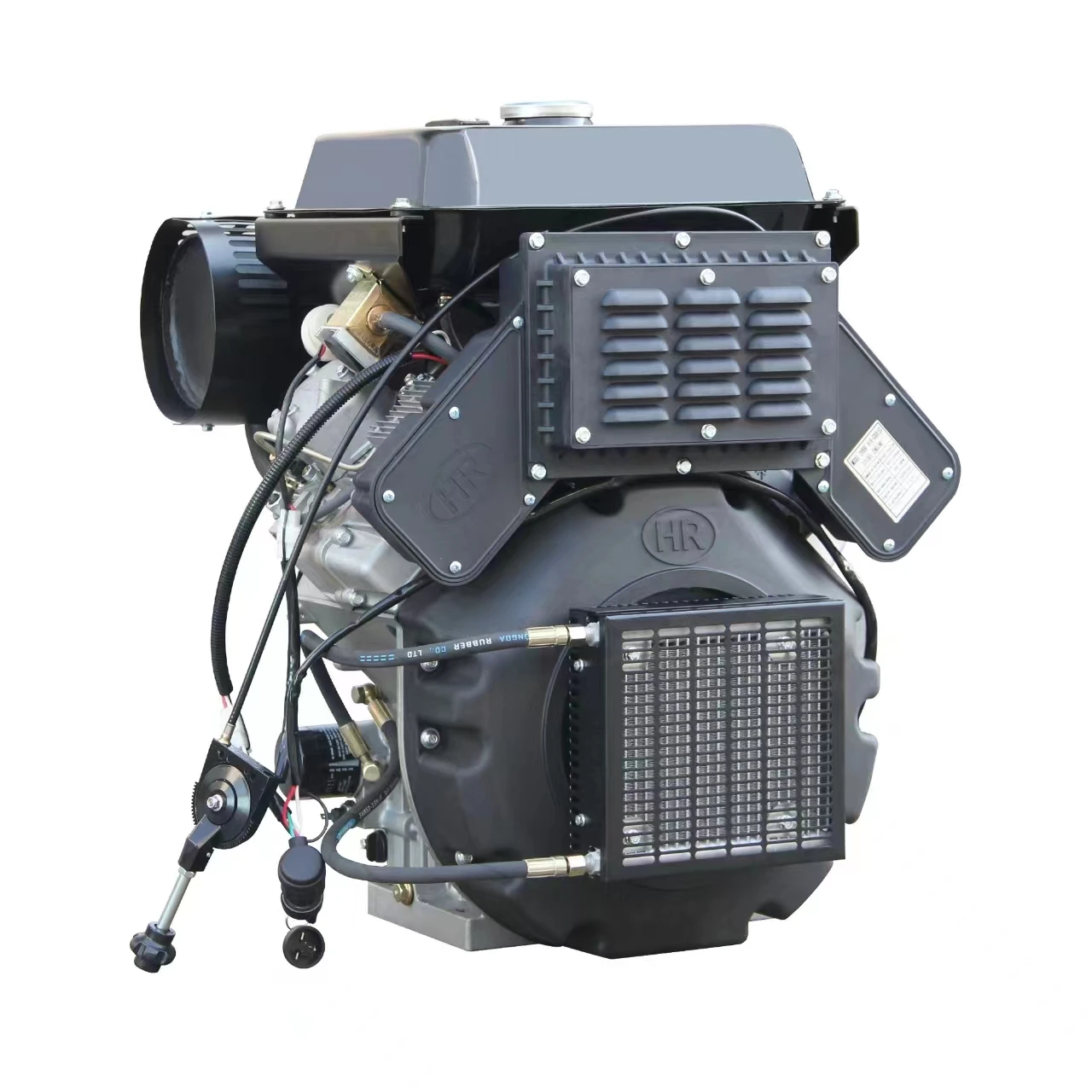 30HP Twin Cylinder-V 1326cc Diesel Industry Engine 3000RPM 20KW Power Output Crankshaft With Electric Starter For Sell