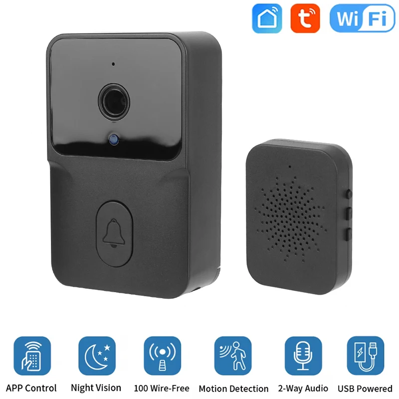 Camera HD Infrared Night Vision Intercom Camera Smart Wireless Video Doorbell 2.4G Wifi 1080P HD Video Doorbell Waterproof