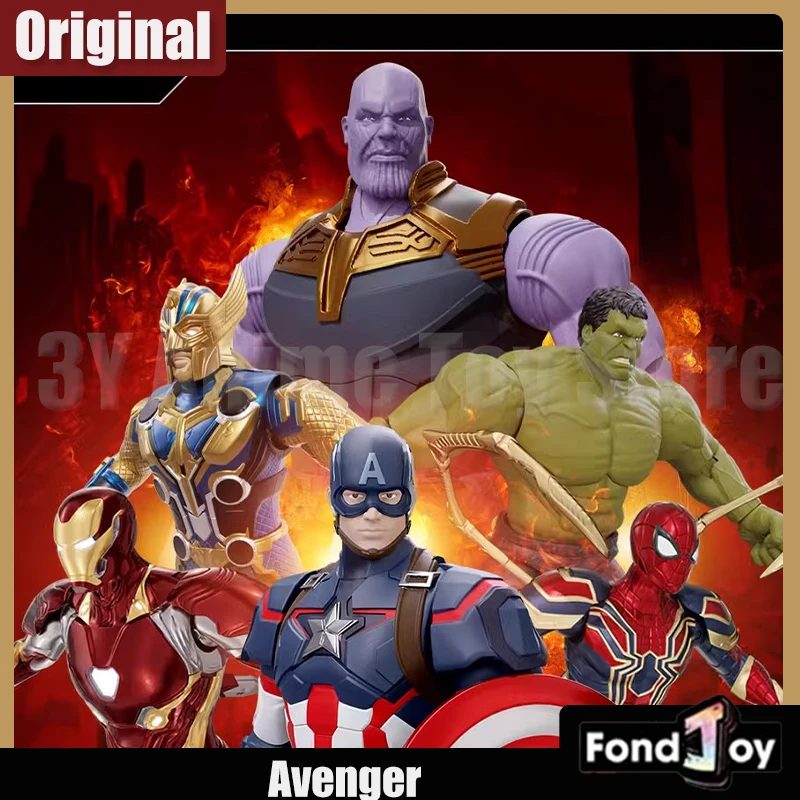 

Original Fondjoy Marvel Series Figures Captain America Iron Spider Iron Man Action Figure Thanos Model Collect Decor Toys Gifts