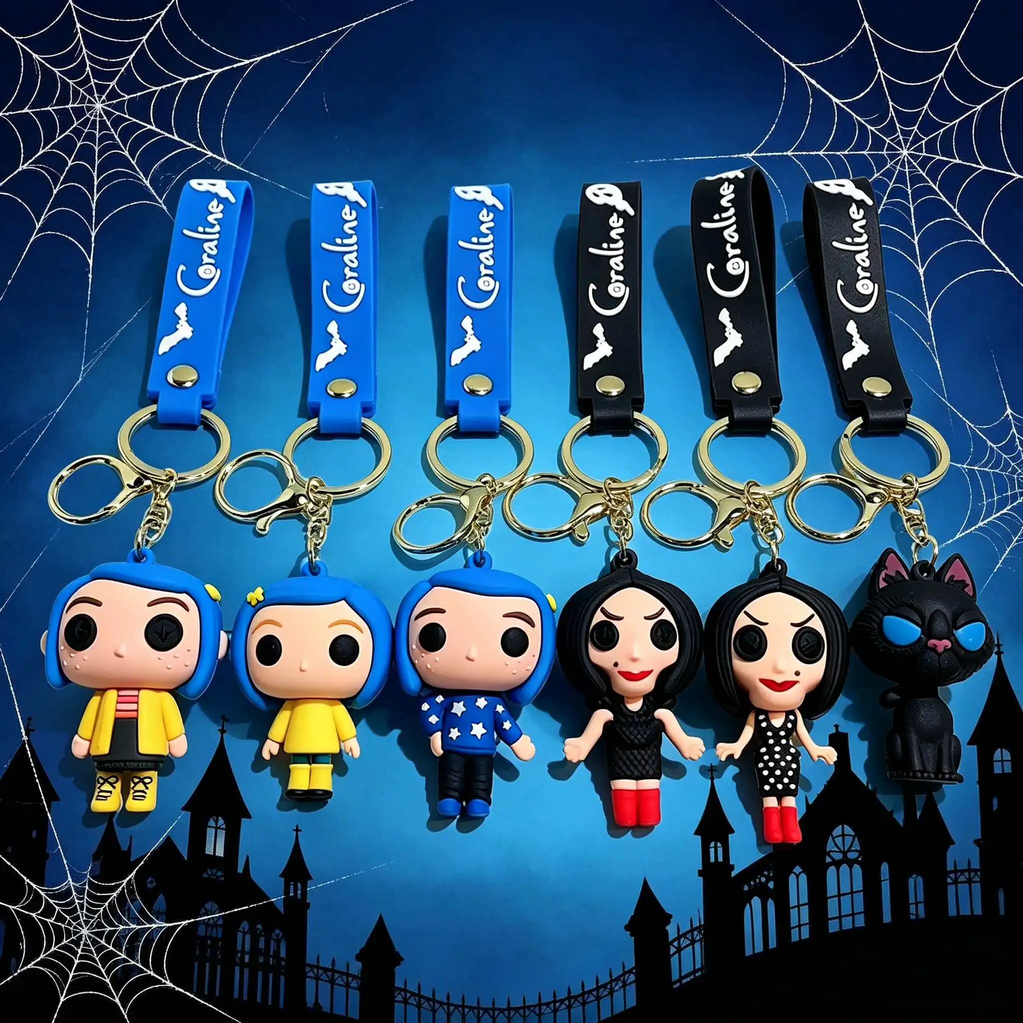 Muñeca de Peluche de Coraline, Figura de la Película Fantasma Mamá, Linda Muñeca de Juguete con Llavero, Regalo para Niños