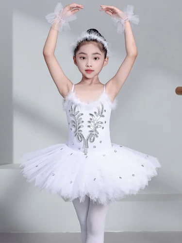 Faldas de Ballet blanco, tutú de Ballet profesional, tutú de panqueque para niñas y niños, traje de baile de cisne, vestido de fiesta de bailarina, mujeres adultas