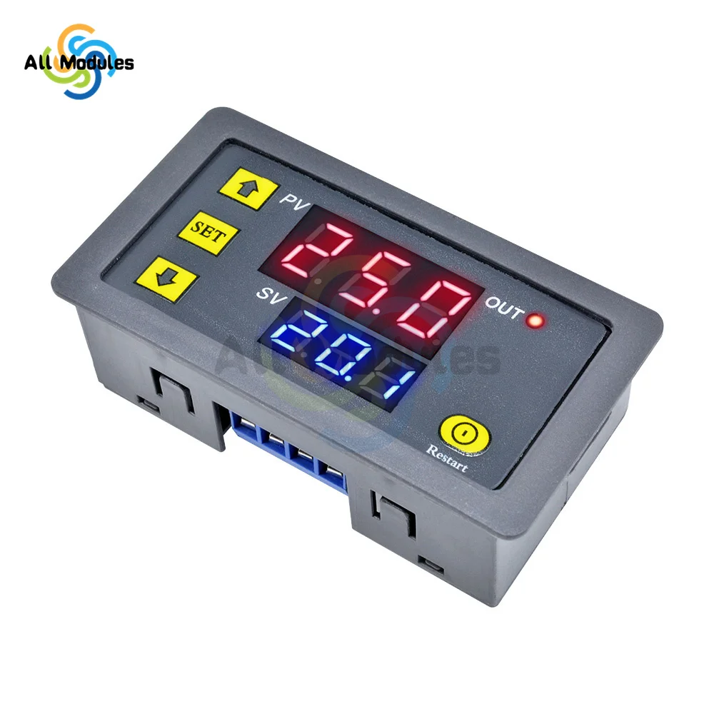 Imagem -02 - Ciclo Digital Timer Delay Módulo Placa de Relé Led Display Dígito Interruptor de Temporização Ajustável dc 12v 24v 110v ac 220v T3231