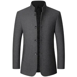 Blazers ajustados para hombre, chaquetas de Cachemira, trajes de cuello alto, trajes informales de negocios