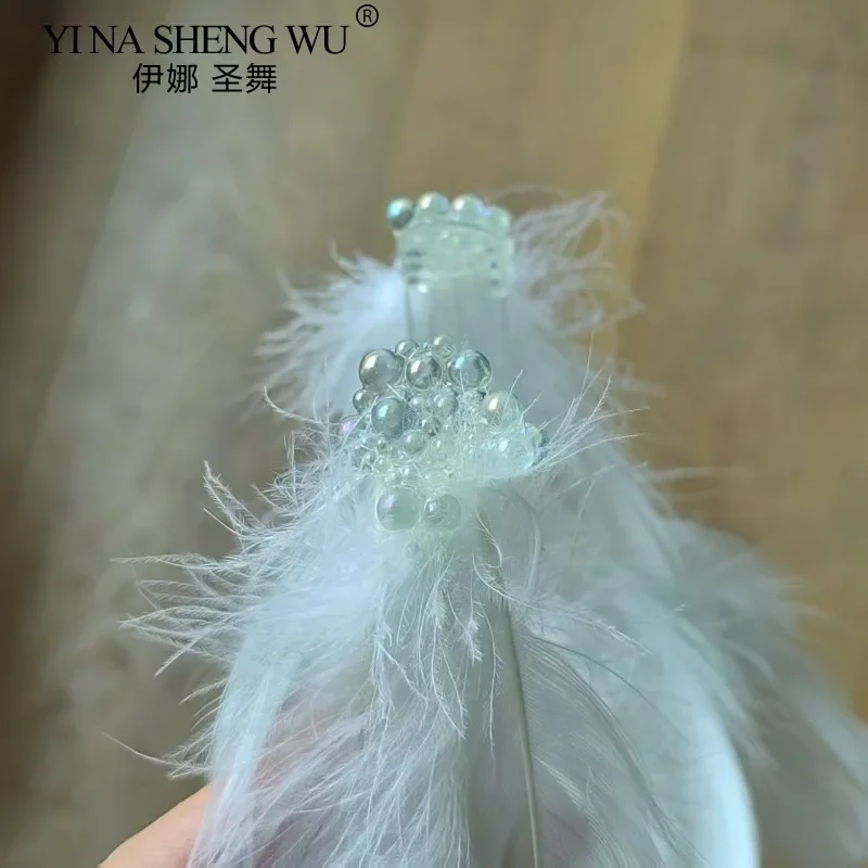 Swan Lake Ballet Feather Headwear for Women Handmade Princess Ballet Headwear for Women Hair Accessories view 6