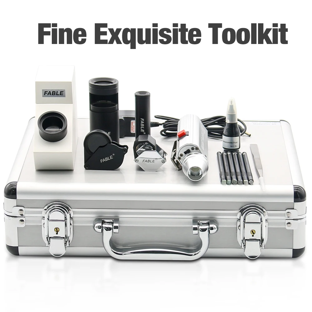 Laboratory Compound Professional Jade Identification Tools With 8 Kinds of Gemological Instrument Outfit Jade Travel Lab